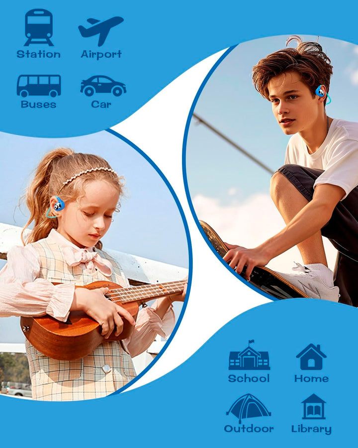 BANIGIPA Kinder-Kopfhörer, offene Kopfhörer, drahtloses Bluetooth 5.4 Headset mit Mikrofon für die S