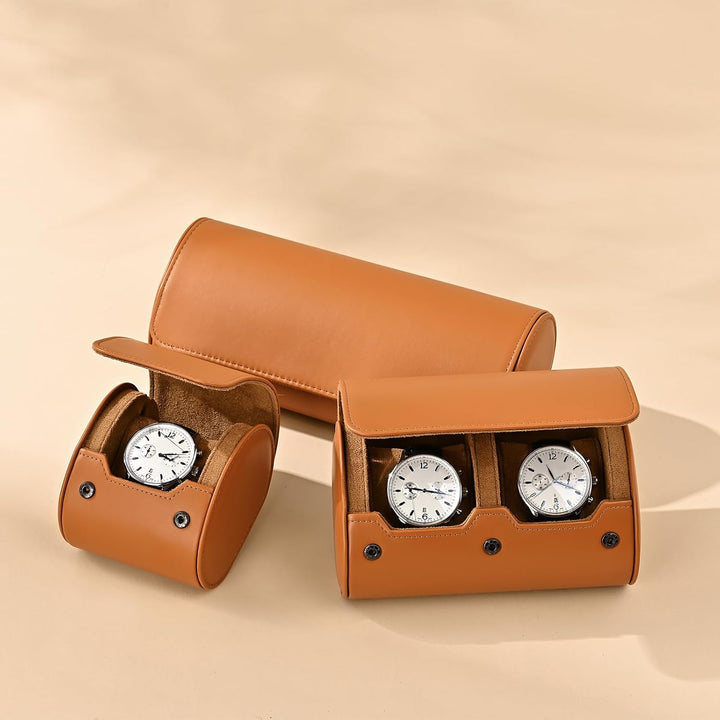 Oirlv Luxus PU Leder 3 Schlitze Uhrenrolle Uhrenbox Für Geschenkbox Weihnachten Jubiläum Geburtstag(