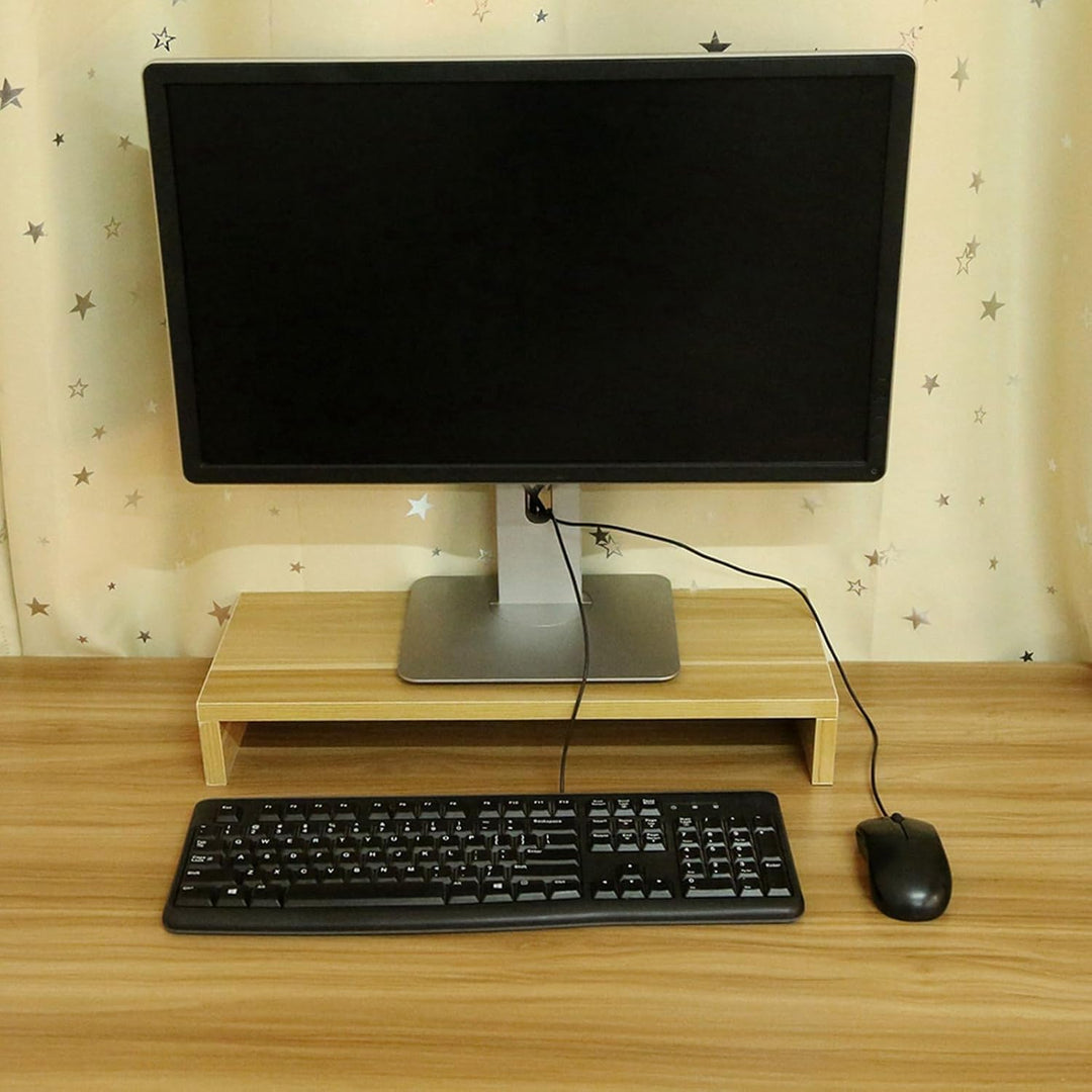 Monitorständer aus Holz, Schreibtisch-Monitorständer, für Monitor Fernseher Notebook Display Regal 5
