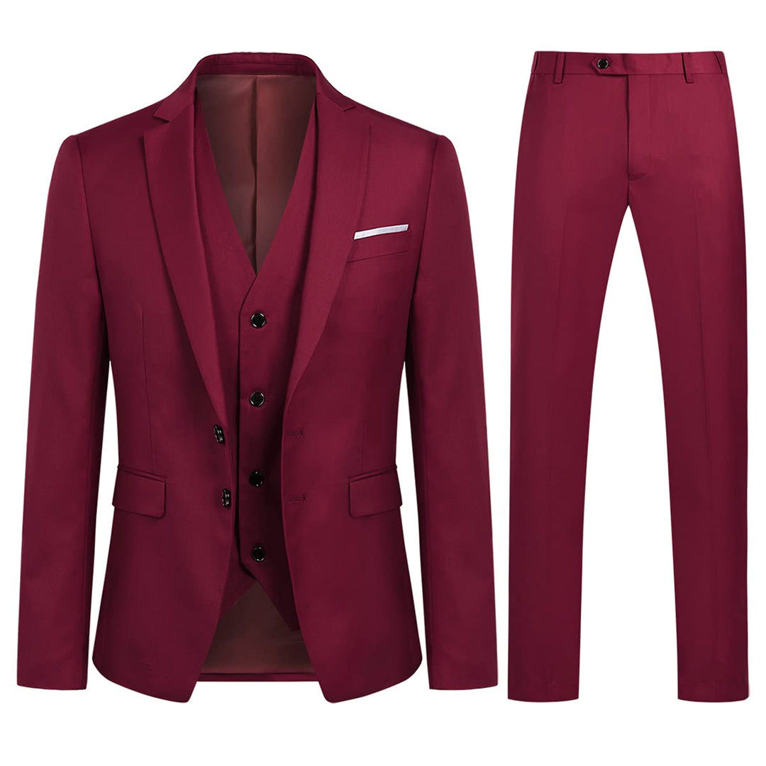 YOUTHUP Anzug Herren 3 Teilig Anzüge Slim Fit 2-Knopf Herrenanzug Modern Formell Sakko Weste Hose fü
