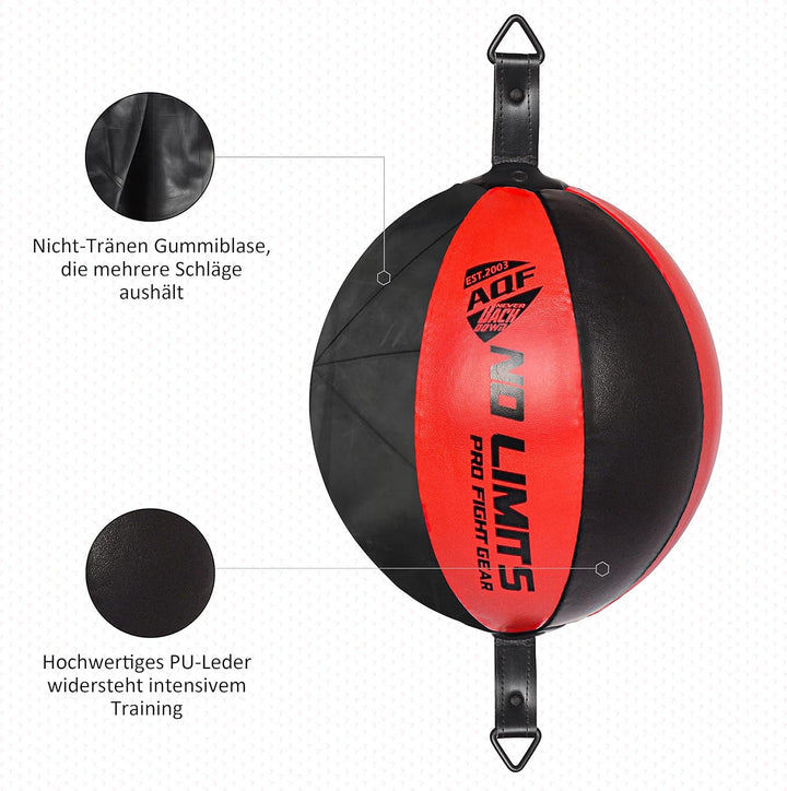 AQF Boxen Doppelendball Rex Leder Boxbirne Set MMA Punchingball Erwachsene Training Speedball Set Sc