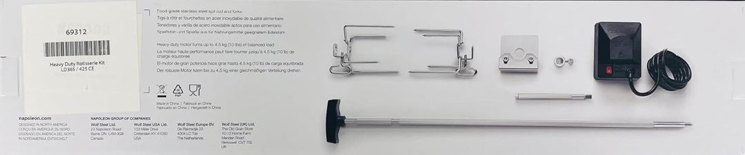 Napoleon Drehspiess Set Heavy Duty für Legend & Rebel 365/425 Artikelnummer 69312