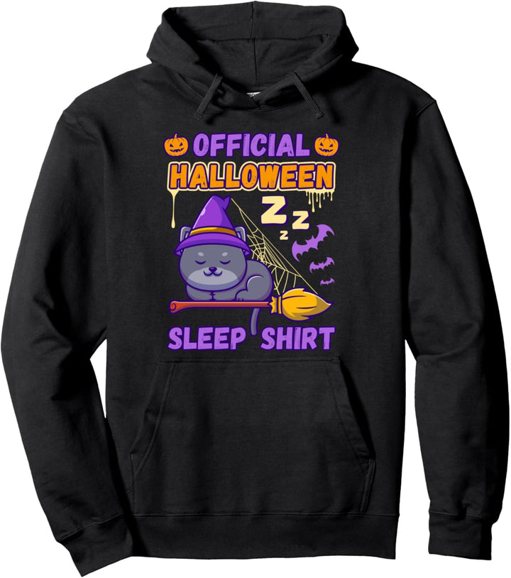 Halloween Schlafshirt, Schlafendes Kätzchen, auf Englisch Pullover Hoodie