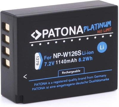 PATONA Platinum NP-W126s NP-W126 Akku-Pack für Fuji mit Mini LCD DUAL Ladegerät (USB) 2x NP-W126 Pla