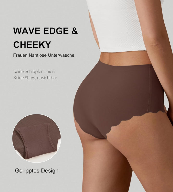 SHARICCA Nahtlos Slips Unterwäsche Damen Hohe Taille Bequeme Seamless Hipster Slips No Show Unterhos