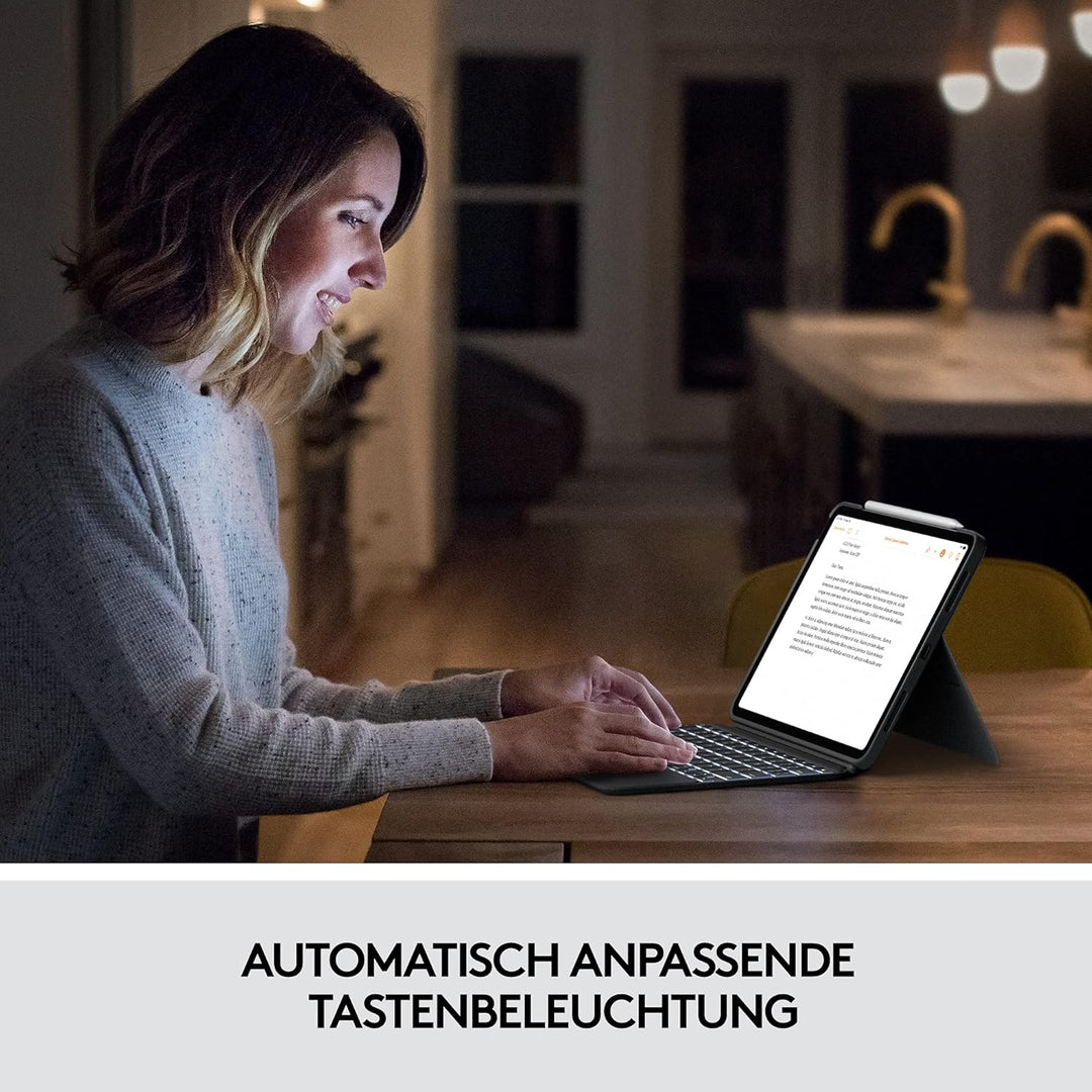 Logitech Combo Touch iPad Air (4. und 5. gen - 2020, 2022) Keyboard Case - Abnehmbare Tastatur mit H