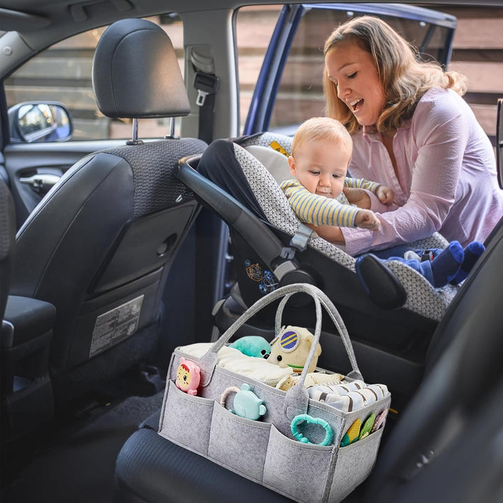 Esoes Wickeltasche Organizer mit Lätzchen Baby Windel Caddy Organizer Tragbarer filztasche mit fäche