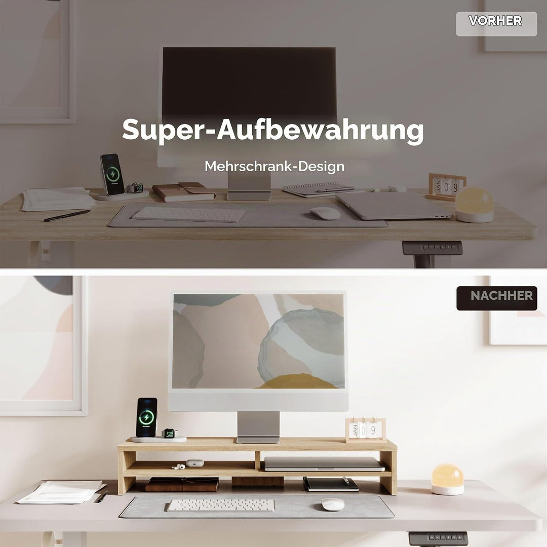 Fenge Dual Monitorständer Riser 2 Etagen Bildschirmständer für Computer PC Laptop Drucker TV, Schrei