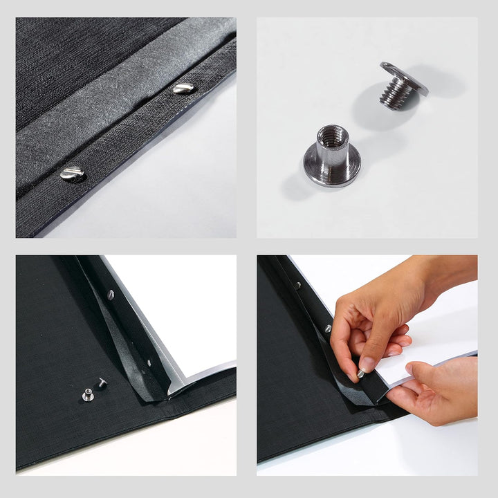 SIGEL SM135/5 Speisekarten-Mappen / Dokumentenmappen mit Buchschrauben-Bindung für A5, 5-er Pack, sc