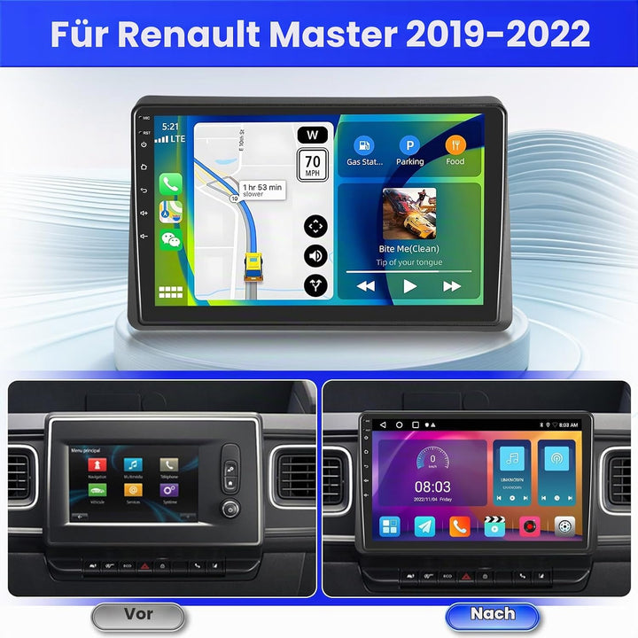 Radio für Renault Master 2019-2022 Android 15 2+64G mit Wireless CarPlay Android Auto 10,1 Zoll Bild