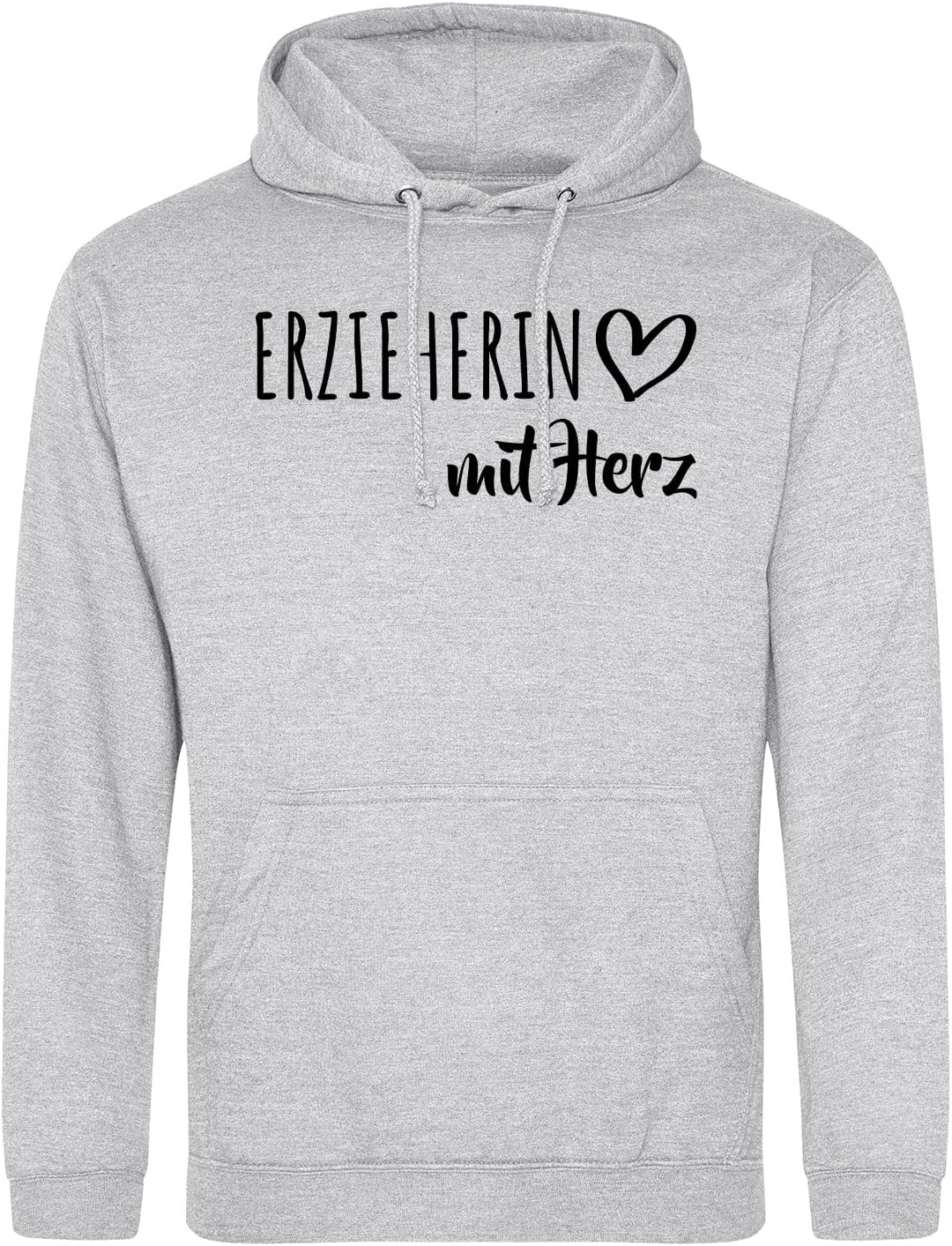 huuraa Unisex Hoodie Erzieherin mit Herz Pullover Vegan Grösse XXL Heather Grey mit Motiv für die to
