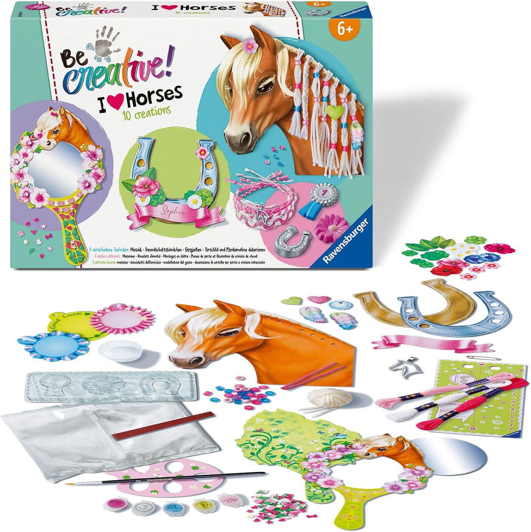 Ravensburger BeCreative Multi Activities Horses - Bastelset für Kinder ab 6 Jahren, Pferde-Bastelpro