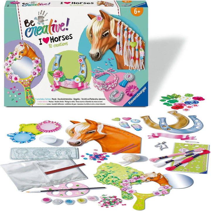 Ravensburger BeCreative Multi Activities Horses - Bastelset für Kinder ab 6 Jahren, Pferde-Bastelpro