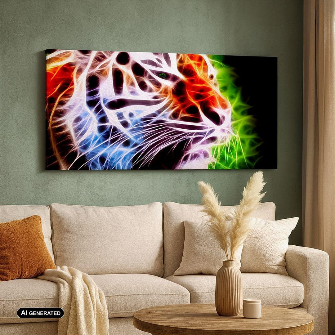 Wandbilder Dekoration Wohnzimmer Afrika aggression tiere tiger Panorama Bilder auf Leinwand 120x50cm
