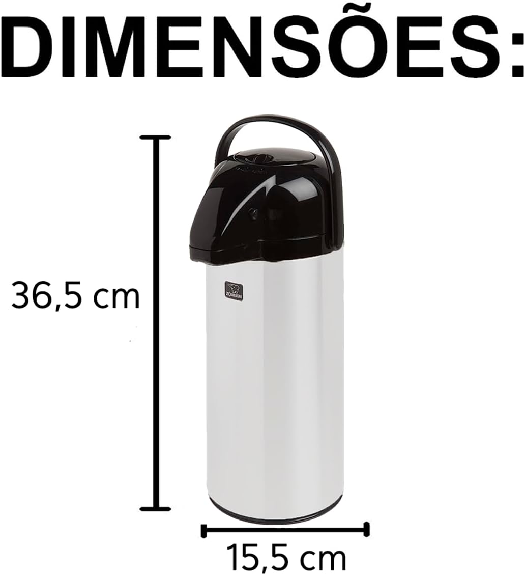Zojirushi Airpot Isolierkanne aus Edelstahl mit Innenflasche aus Glas, 1,9 l
