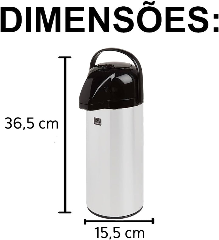 Zojirushi Airpot Isolierkanne aus Edelstahl mit Innenflasche aus Glas, 1,9 l