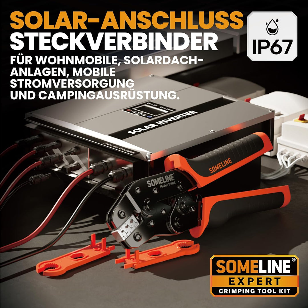 Solarstecker Crimpzange Set, Solarkabel Crimp werkzeug für 2.5/4/6mm² Solarpanel PV Kabel, 6 Stück M