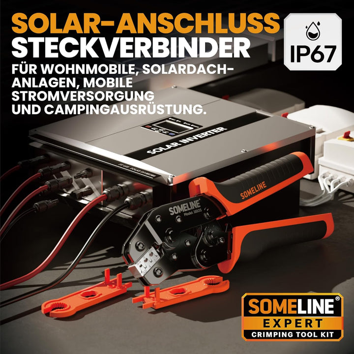 Solarstecker Crimpzange Set, Solarkabel Crimp werkzeug für 2.5/4/6mm² Solarpanel PV Kabel, 6 Stück M