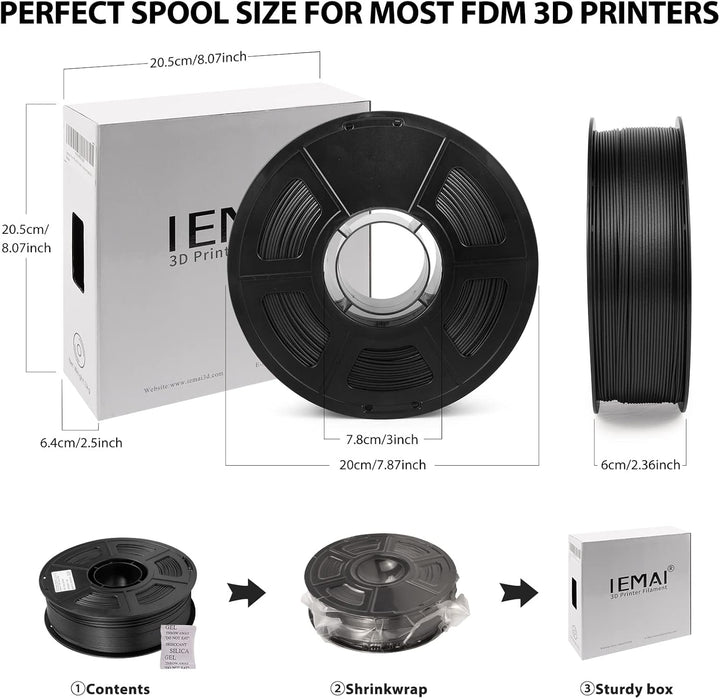 IEMAI ABS Carbon Fibre Filament 1.75 mm, 3D Printer Filament ABS, Carbon Fibre Filament 1.75 ABS Fil