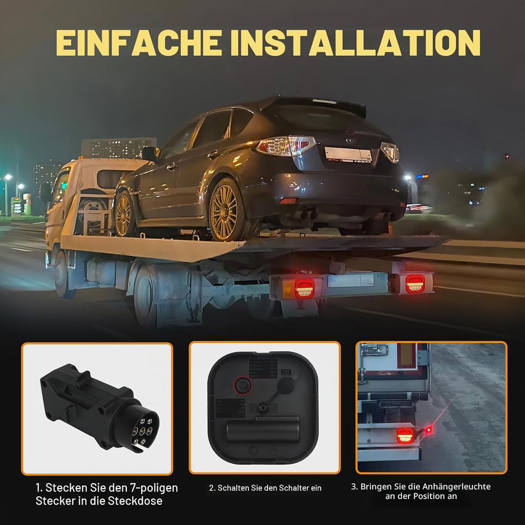 AOHEWEI Kabellose Beleuchtung LED Set Magnetische Anhänger Rücklichter Kabel frei 12V/24V LKW hinten