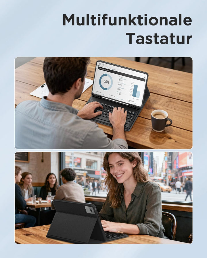 EasyAcc Tastatur Hülle Kompatibel mit Lenovo Idea Tab 11 Zoll Tablet 2025 (TB-336ZU/TB-336FU) mit Sc