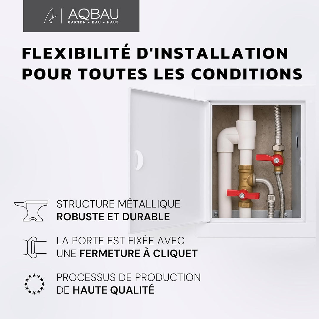 Aqbau® Revisionstür Schwarz Revisionsklappe Revision Wartungstür Metall Schnappverschluss (Einbaumas