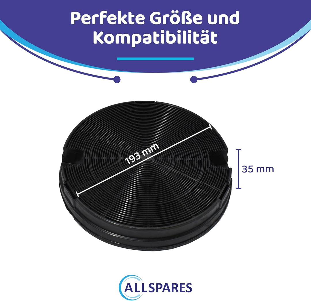 AllSpares Aktivkohlefilter (x2) für Dunstabzugshauben geeignet für AEG-Electrolux 902979358-6 / Type