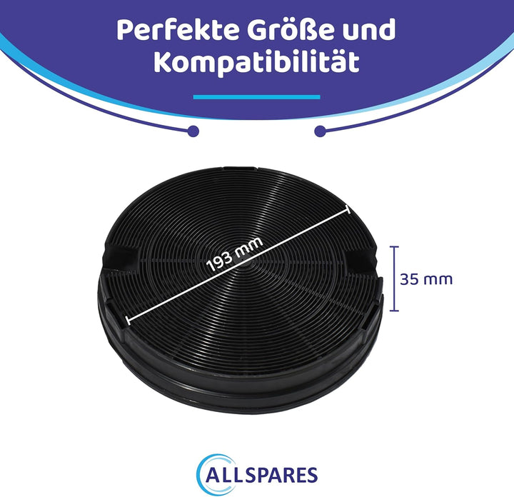 AllSpares Aktivkohlefilter (x2) für Dunstabzugshauben geeignet für AEG-Electrolux 902979358-6 / Type