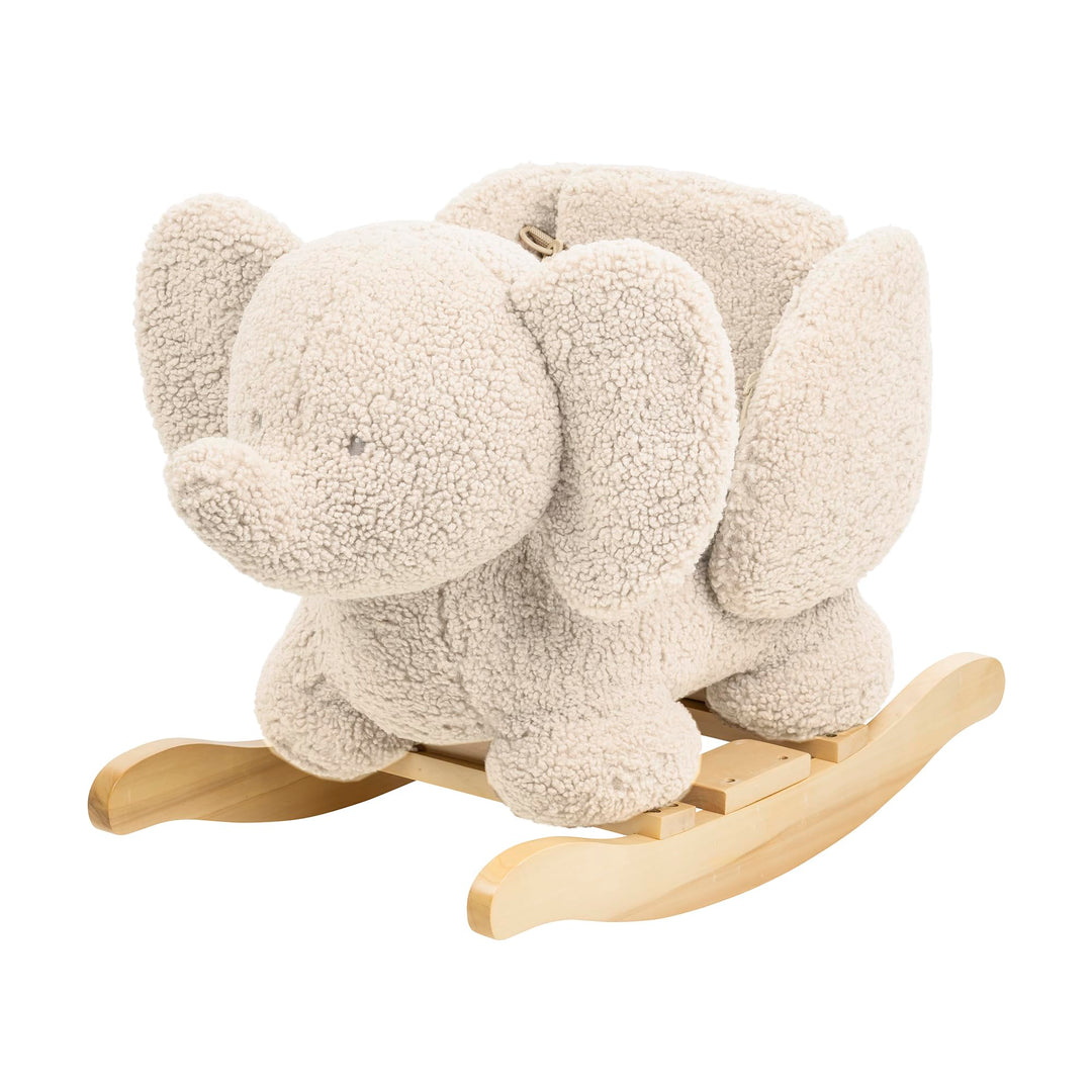 Nattou Schaukeltier aus weichem Teddy-Stoff, Schaukeltier Elefant, Inkl. Sicherheitsgurt, Fröhliches