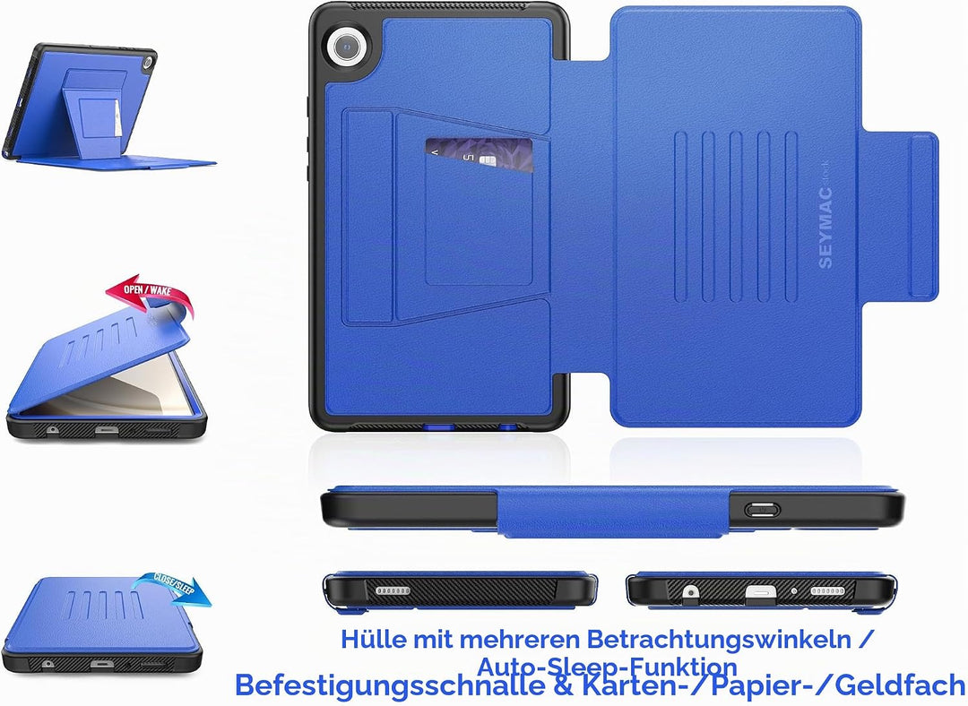 SEYMAC stock Hülle für Samsung Galaxy Tab A9 8,7 Zoll 2023 (SM-X110/X115/X117), StossfesteHülle mit