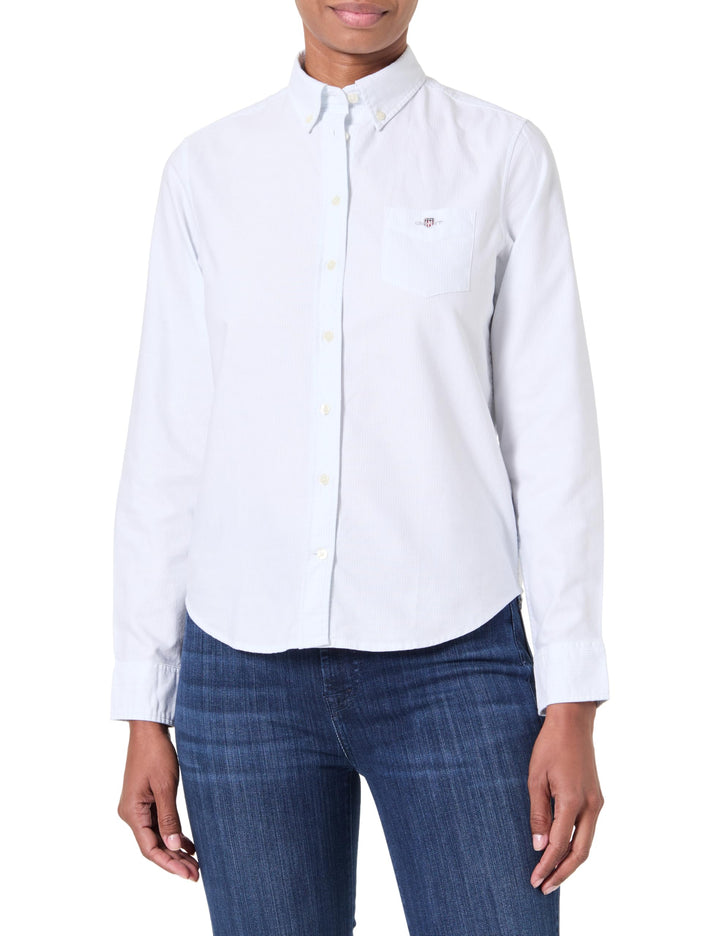 Gant Damen Reg Classic Oxford Striped Shirt Bluse (1er Pack) 36 Light Blue, 36 Light Blue