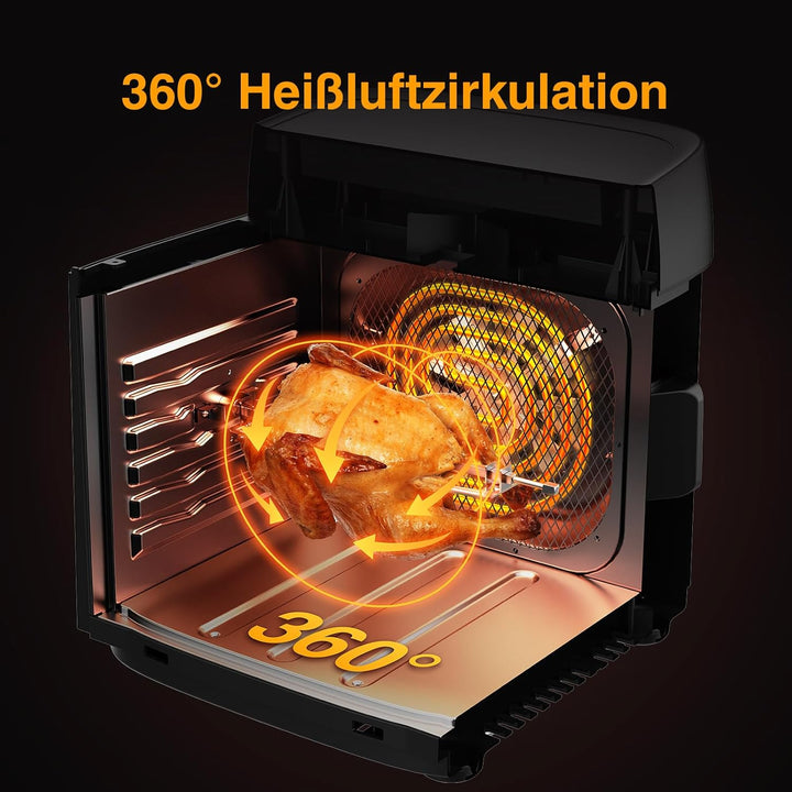 12L XXL Heissluftfritteuse, 12-in-1 Voreinstellungen, Programme, Touchscreen, Funktionen als Air Fry