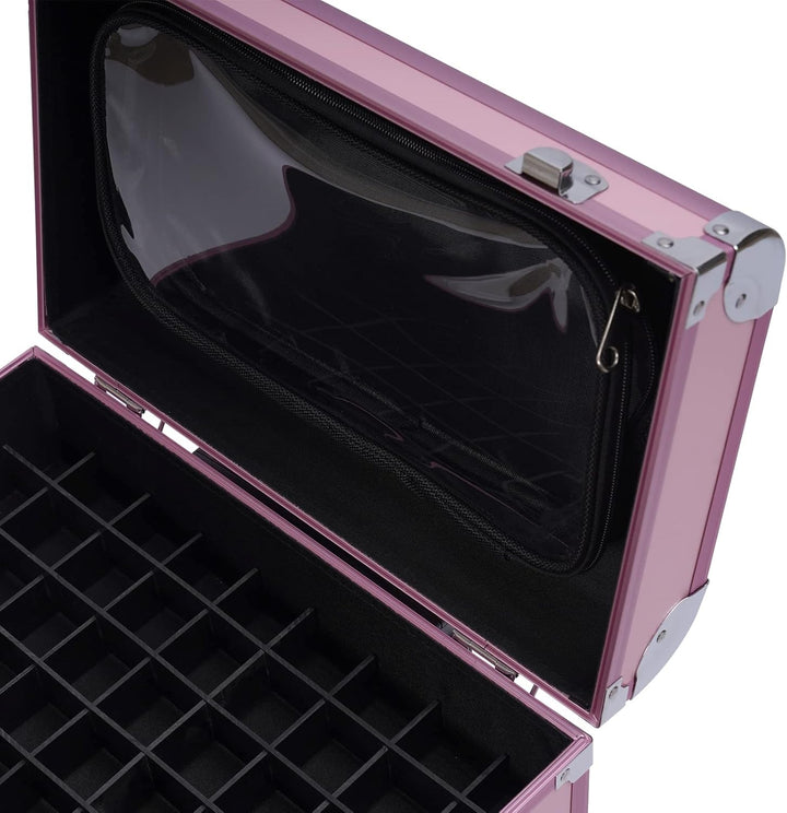 Kosmetikkoffer Trolley, Make Up Koffer Mit 2 Schubladen und 2 Schloss, Friseurkoffer Gross 36x23x58c
