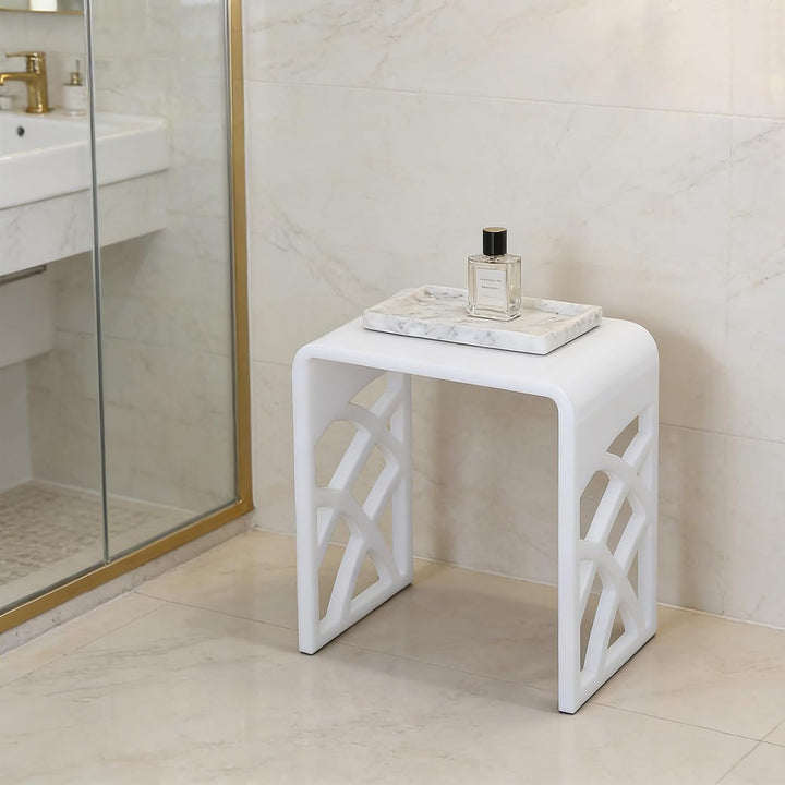Acryl Sitzhocker Duschhocker Badhocker, U-Förmig Badezimmerhocker für Badezimmer, Eingangsbereich un