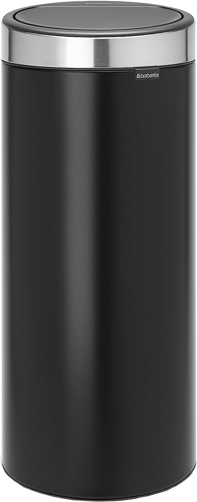 Brabantia Touch Bin New Mit Herausnehmbaren Kunststoffeinsatz, Matt Black/Matt Steel, 30 L