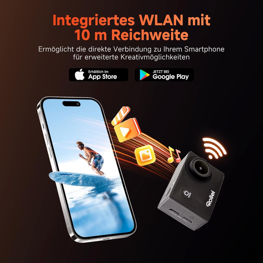 Rollei Actioncam 372 - Action-Camcorder mit Full HD Video Auflösung 1080/30 fps, bis 30 m wasserfest
