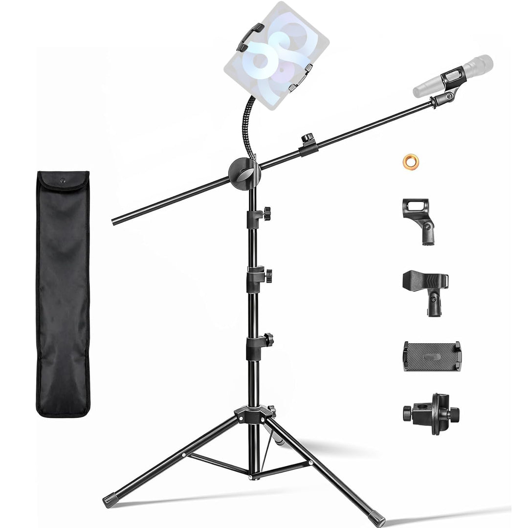 Yazoni Mikrofonständer, 2-in-1-Mikrofonständer, Boden, 88 bis 158 cm Pad-Mikrofon, Dual-Use-Mikrofon