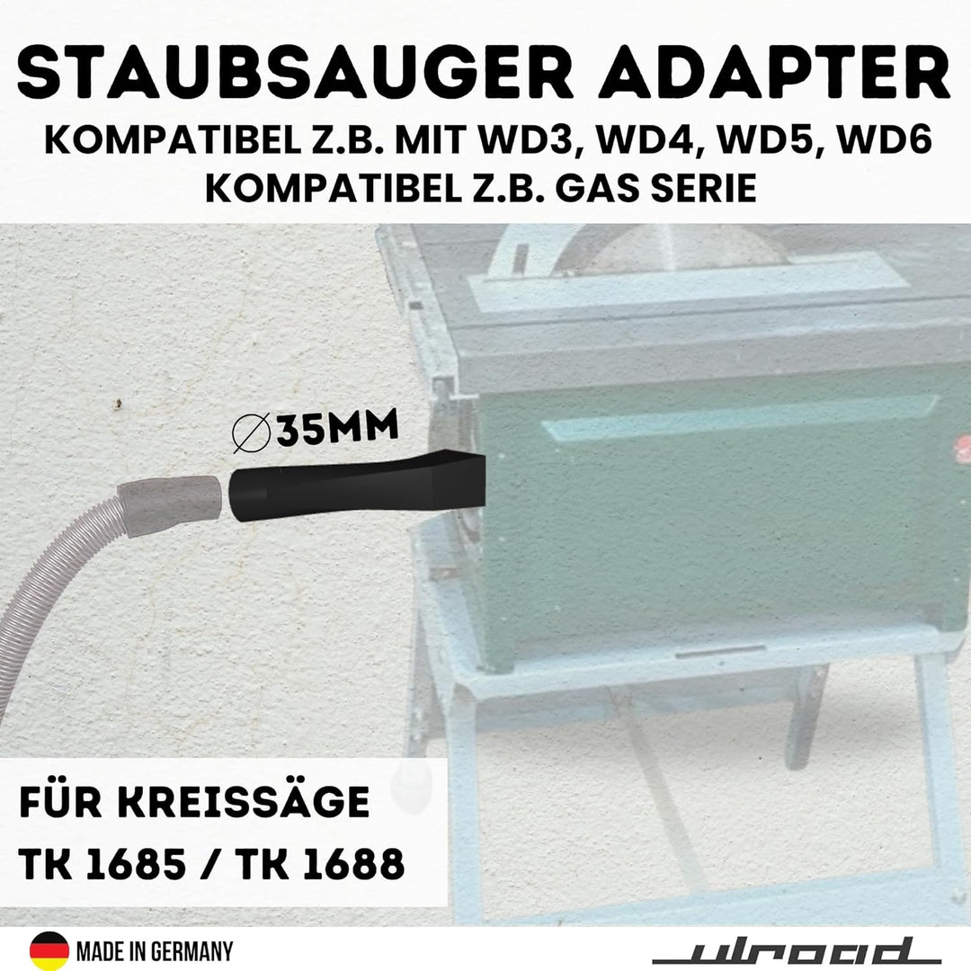 Adapter Absaugung passend für Metabo Kreissäge TK 1685 1688 kompatibel mit Kärcher C35 WD3 WD4 WD5 W