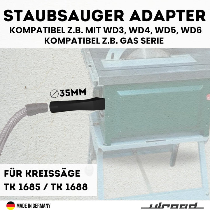 Adapter Absaugung passend für Metabo Kreissäge TK 1685 1688 kompatibel mit Kärcher C35 WD3 WD4 WD5 W