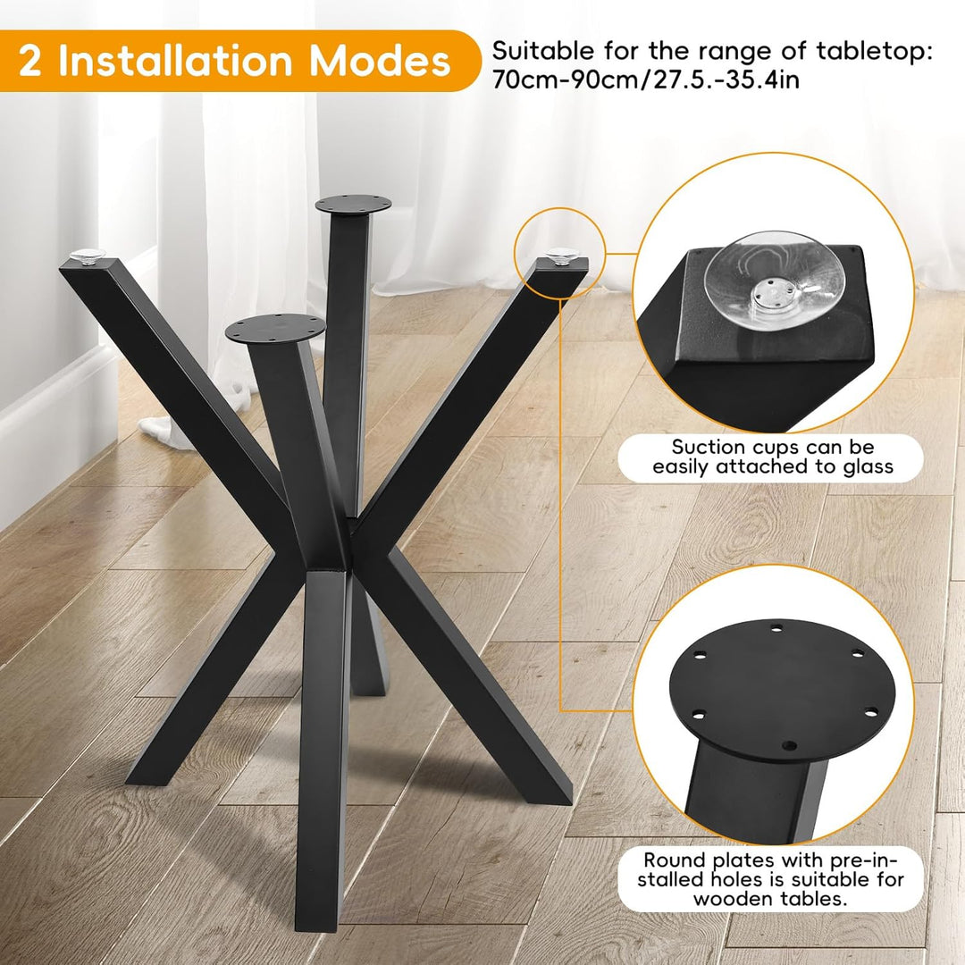 Homtone 2er-Set Schwerlast Metall Tischbeine, Industrielle Robuste DIY Spider Tischgestell für Runde