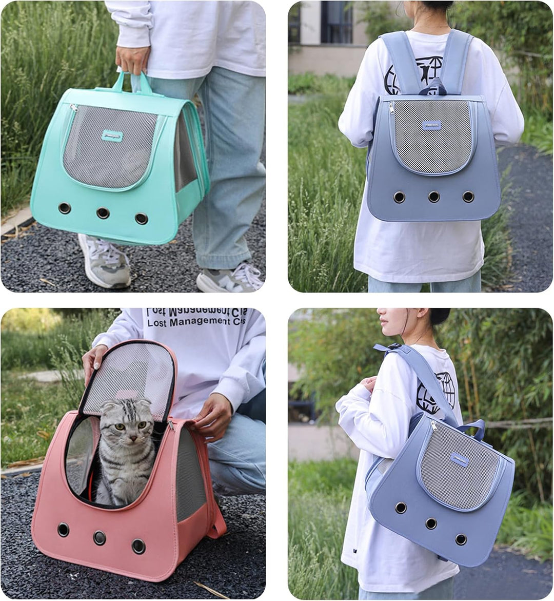 PETCUTE Haustier Rucksack,Faltbar Hunderucksack für Kleine Hunde und Katzen,Katzen Rucksack mit Hera