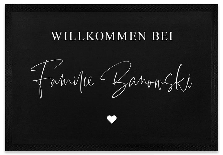 Fussmatte - Herzlich Willkommen - ironisch lustig Türmatte Fussabtreter Schmutzfangmatte Deko - dünn