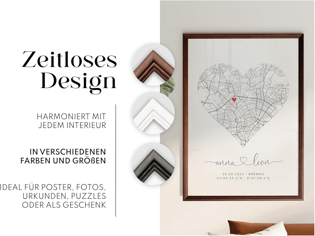 Artower® Bilderrahmen Vintage Braun Holz Rahmen für DIN A2 42 x 59,4 cm | Posterrahmen Gross für Col
