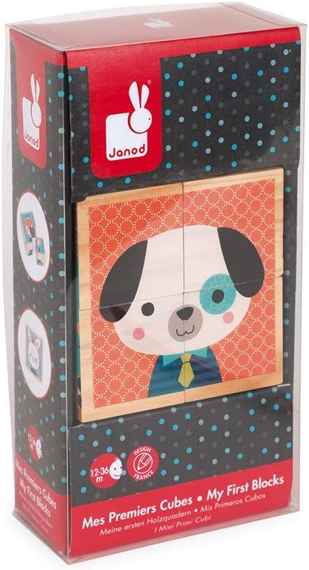 Janod J08000 My First Wooden Blocks, Forest Portraits Waldfiguren, Waldfiguren
