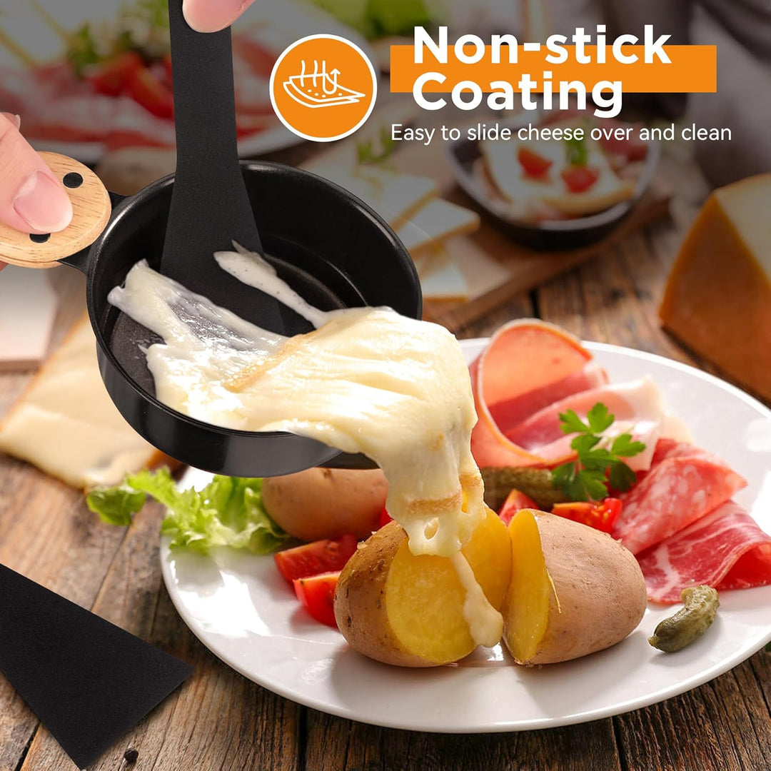 ipow 4er Set Mini Raclette Grill, Racletteofen Set antihaftbeschicht Kerzenraclette für Teelichter,