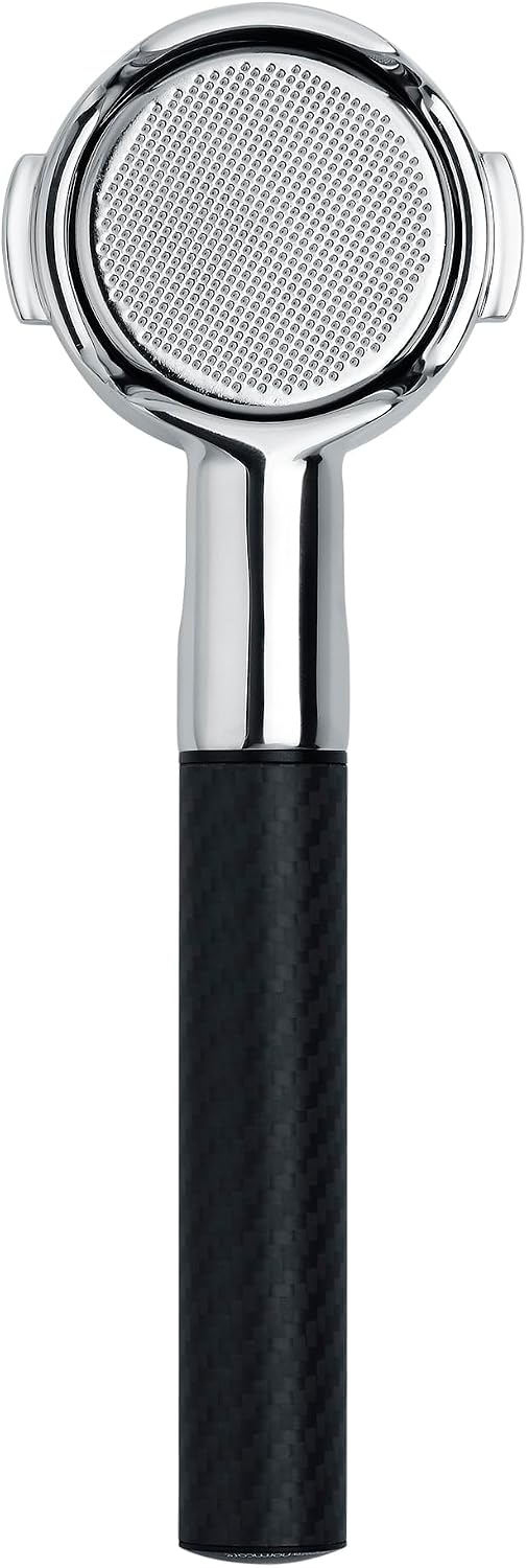 Normcore 58 mm flacher, bodenloser Siebträger mit Kohlefaser-Griff, passend für E61-Gruppenmaschinen
