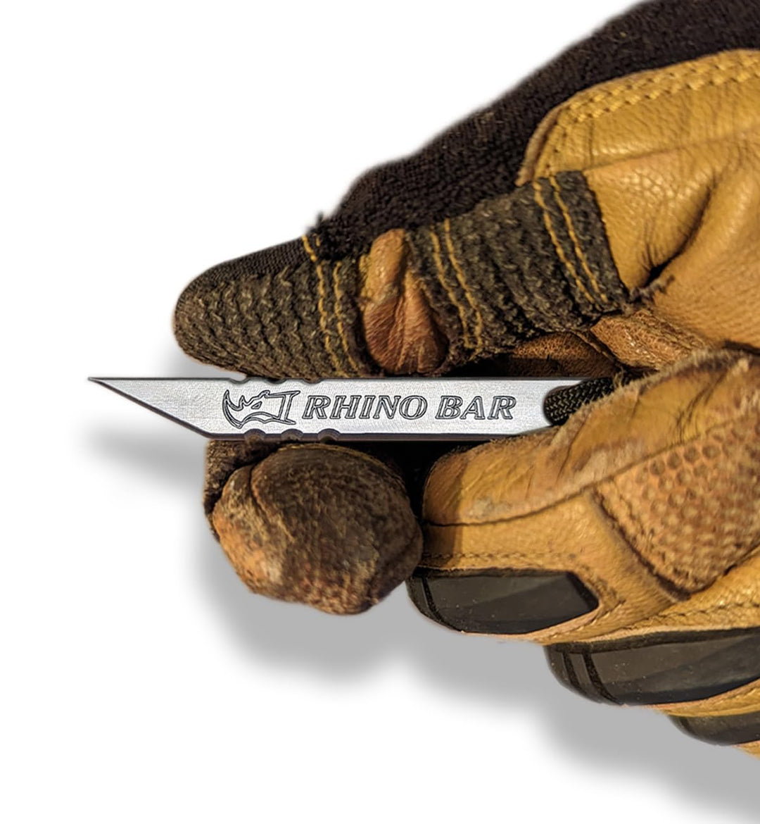 Milspin Rhino Bar EDC Mini-Hebeleisen aus Edelstahl, Schlüsselanhänger mit Schraubendreher, Boxöffne