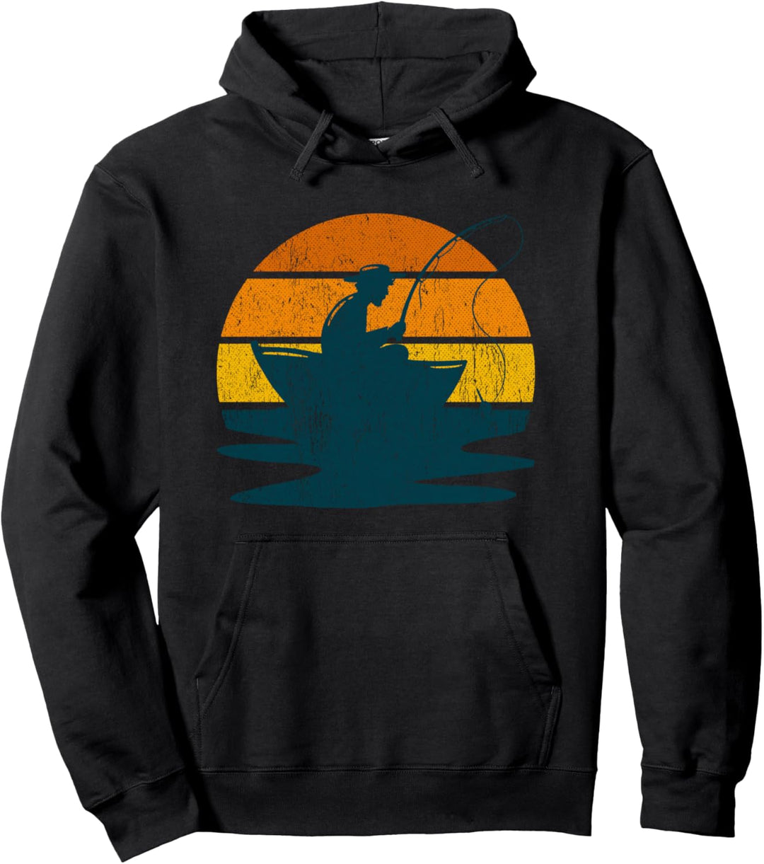 Weinlese-Fischen Pullover Hoodie