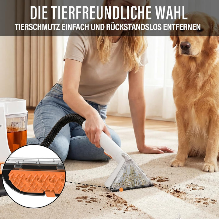 STARRYBOT Tragbare Teppich- & Polsterreinigungsmaschine für Haustiere (Weiss), White