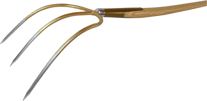 SHW-FIRE Profi Streugabel mit 3 Zinken, Gr. 26 x 20 cm, Schienenzwinge und langlebigem Eschensttiel